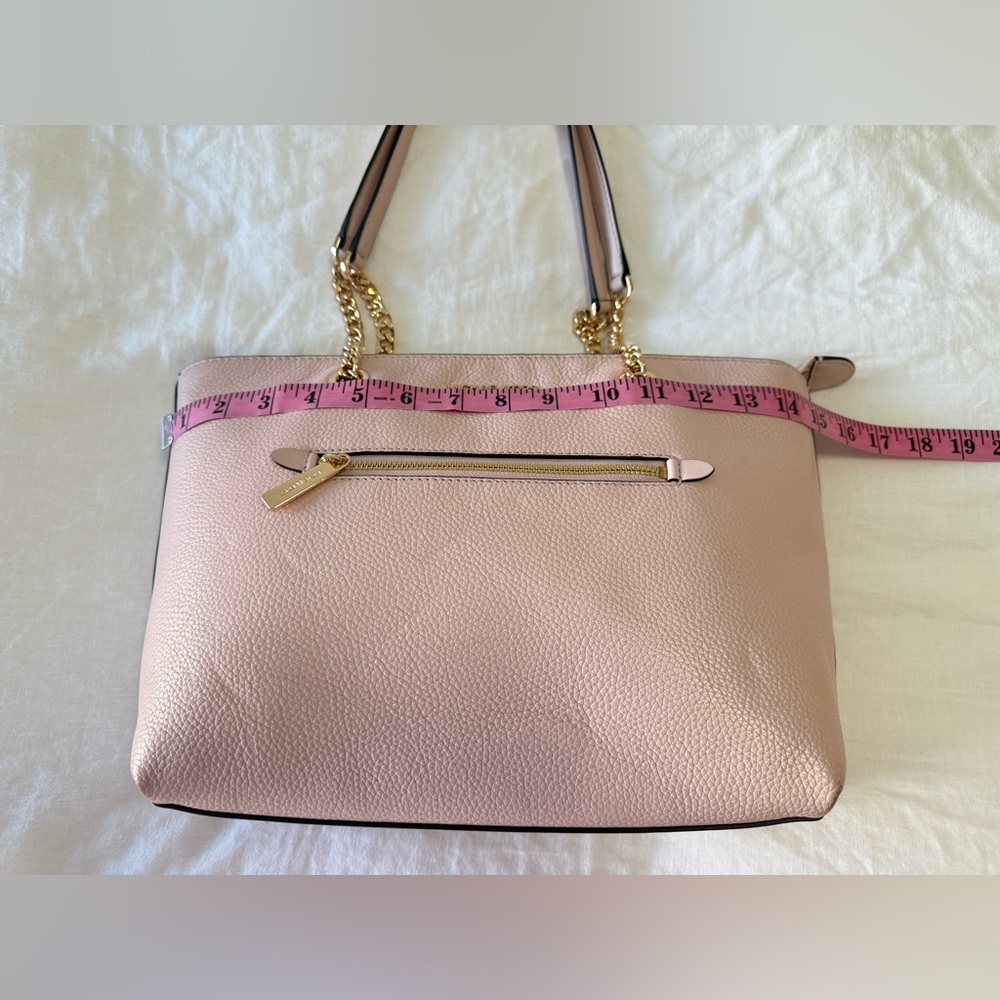 MICHAEL KORS Jet Set Item Leather Medium Front Zip Chain Tote Powder Blush - Picture 4 of 11